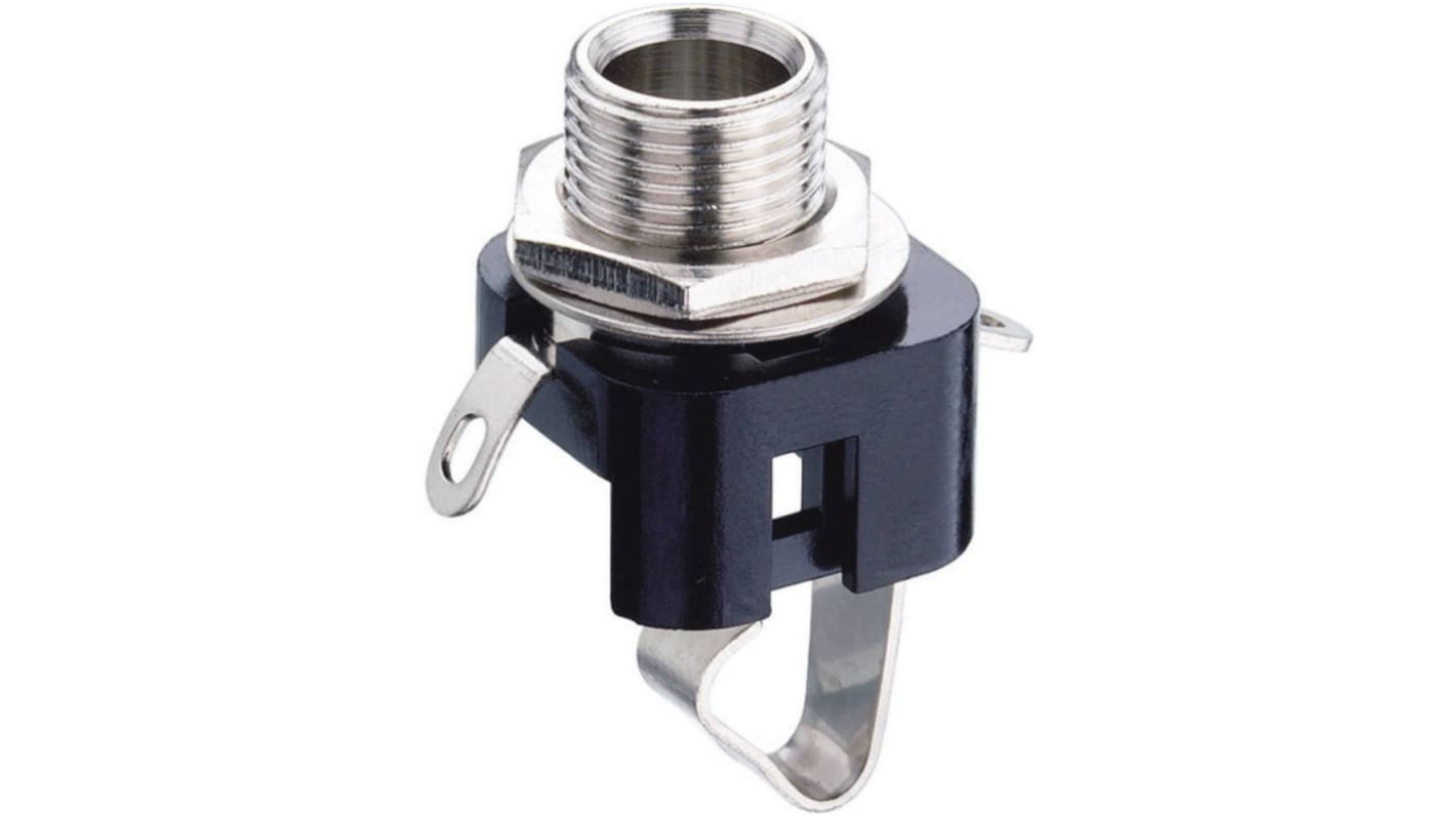 Conector jack mono de 6.35 mm Recto Hembra Decelect, Montaje en Panel