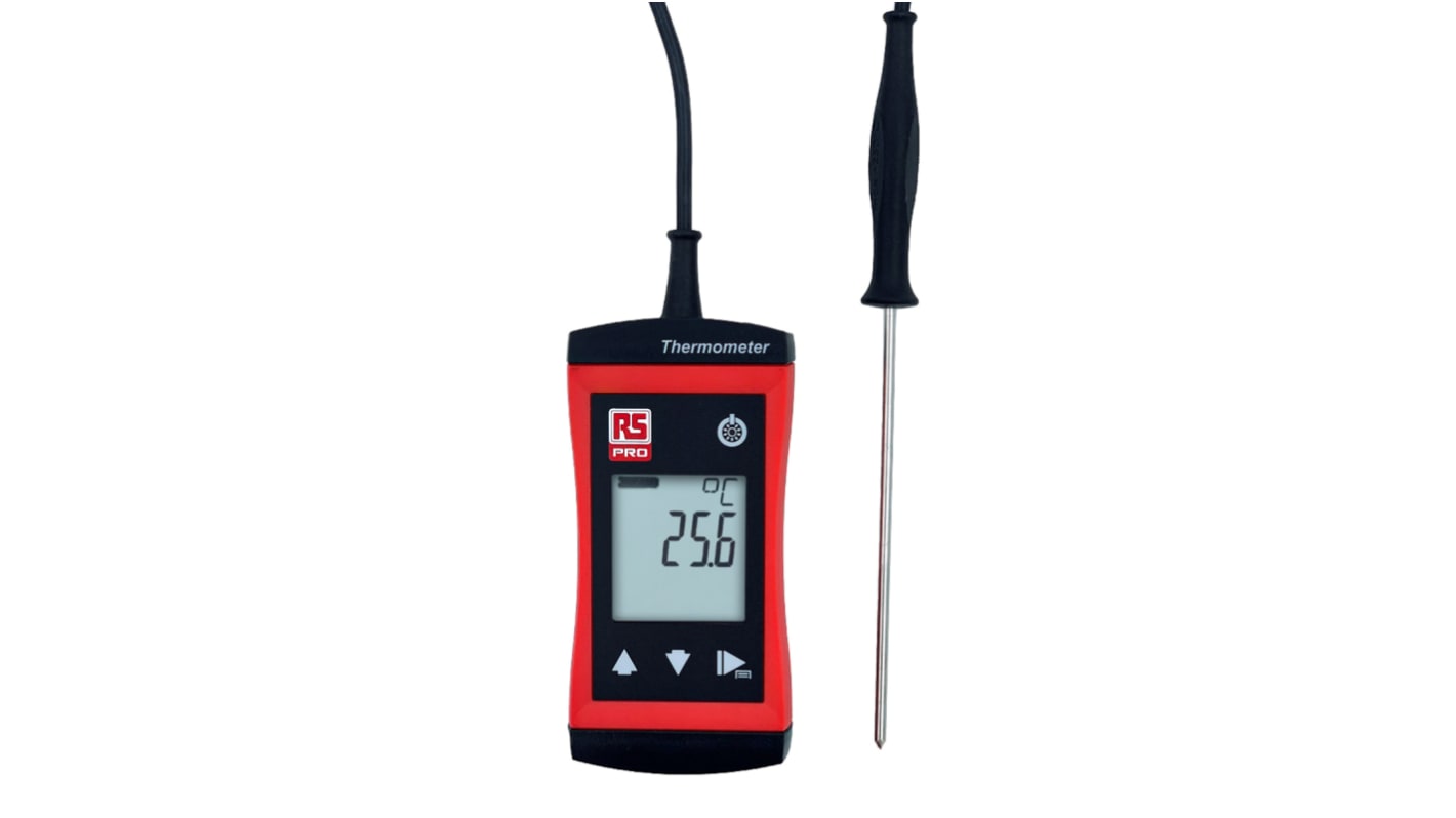 RS PRO RS 1720 Wired Digital Thermometer for HVAC, Industrial Use, Type T Thermocouple Probe, 1 Input(s), +250°C Max,