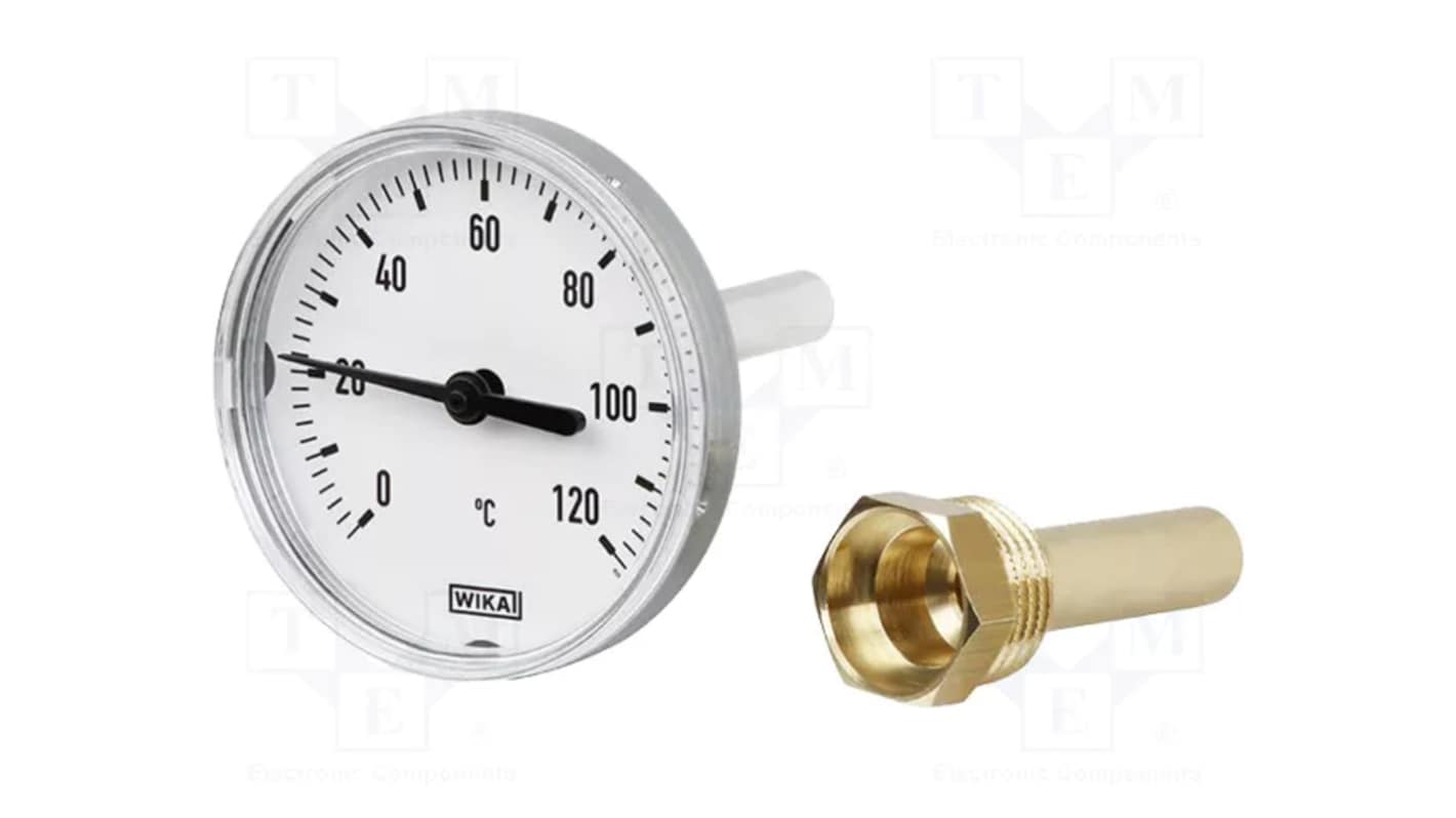 WIKA Dial Thermometer 0 → 120 °C, 14138811