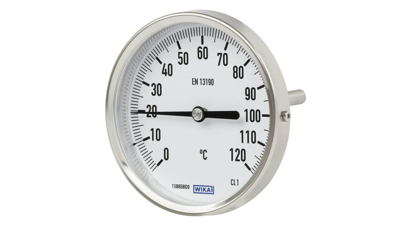 WIKA Dial Thermometer 0 → 120 °C, 14138818