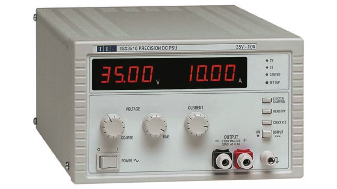 Aim-TTi TSX Series Digital Bench Power Supply, 0 → 35V, 0 → 10A, 1-Output, 350W - UKAS Calibrated