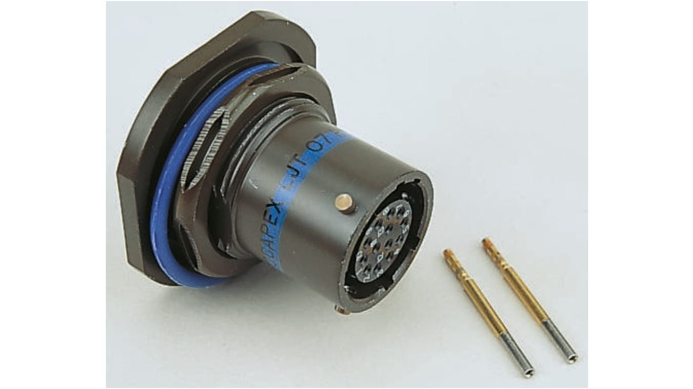 Amphenol Socapex, LJT 6 Way Cable Mount MIL Spec Circular Connector Plug, Pin Contacts,Shell Size 9, Bayonet Coupling,