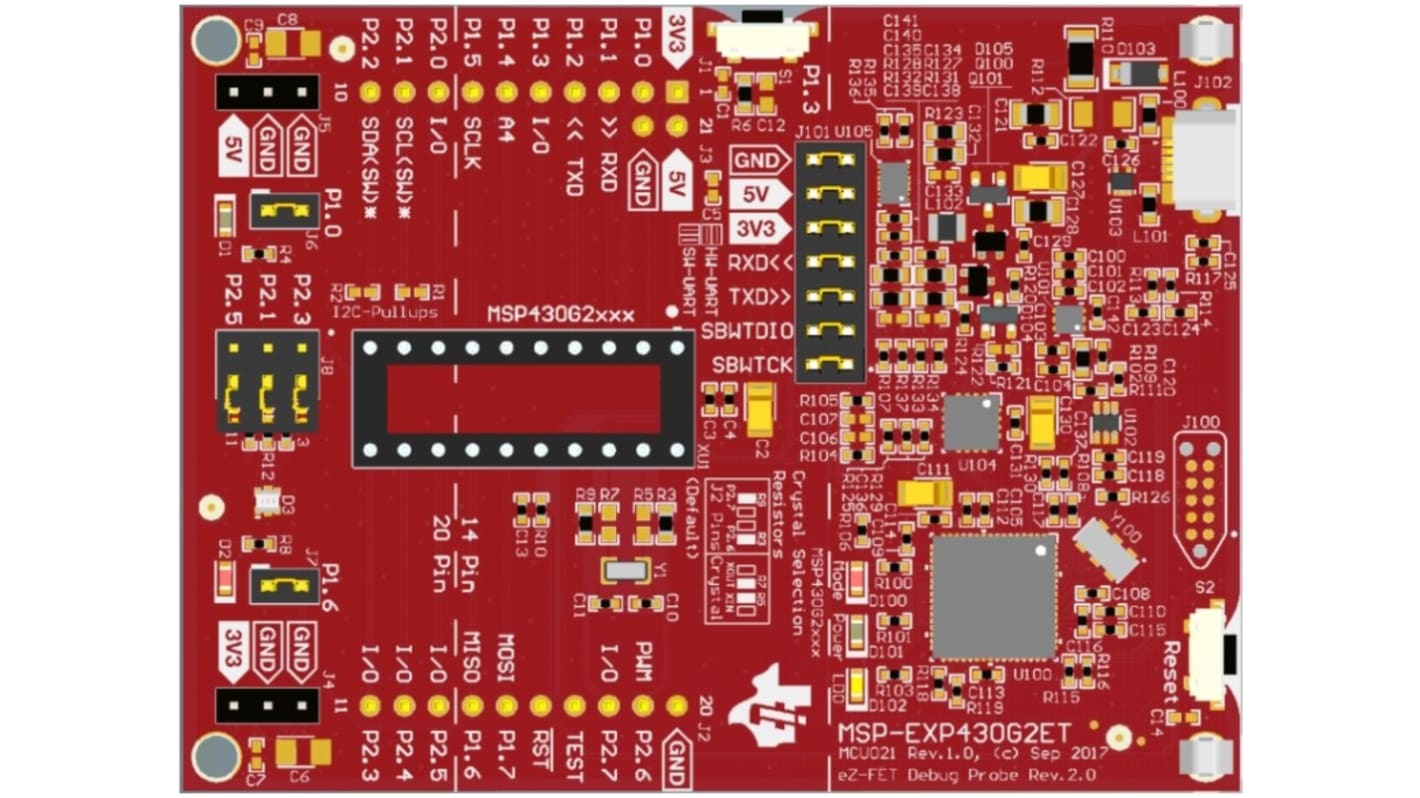 Placa de desarrollo Value Line MSP430 LaunchPad Development Kit de Texas Instruments, con núcleo MSP430