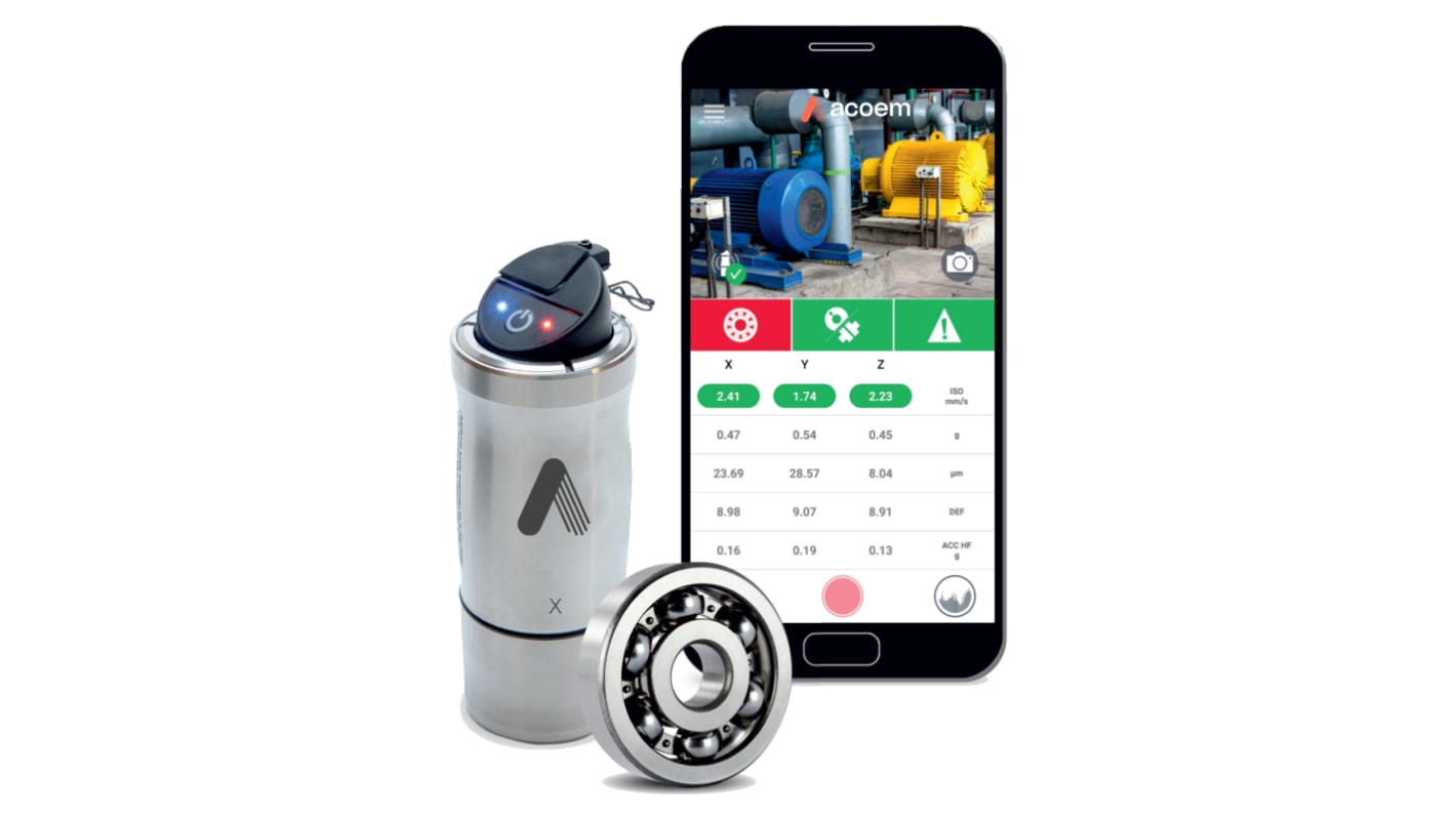 Misuratore di vibrazioni ACOEM Cuscinetto Defender, Parametri misurati: Accelerazione, spostamento, velocità, 80g max