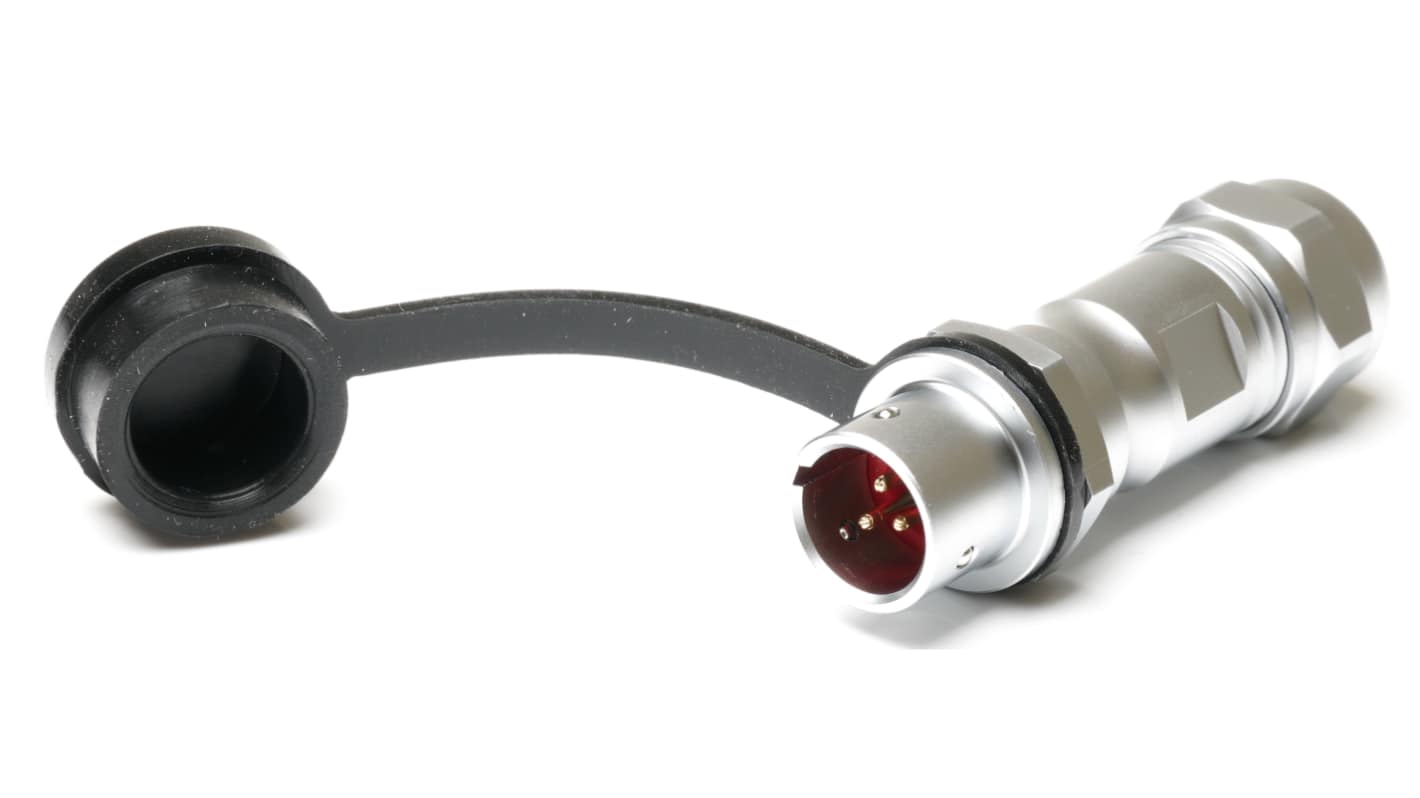 Conector circular RS PRO hembra de 3 vías macho, montaje aéreo, IP67