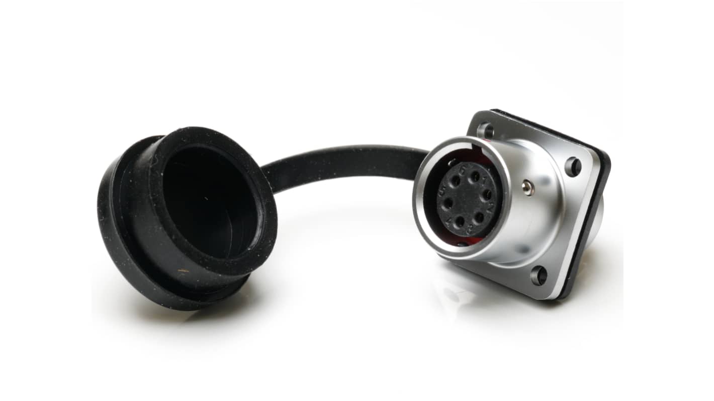 Conector circular RS PRO hembra de 6 vías hembra, Montaje de Reborde, IP67