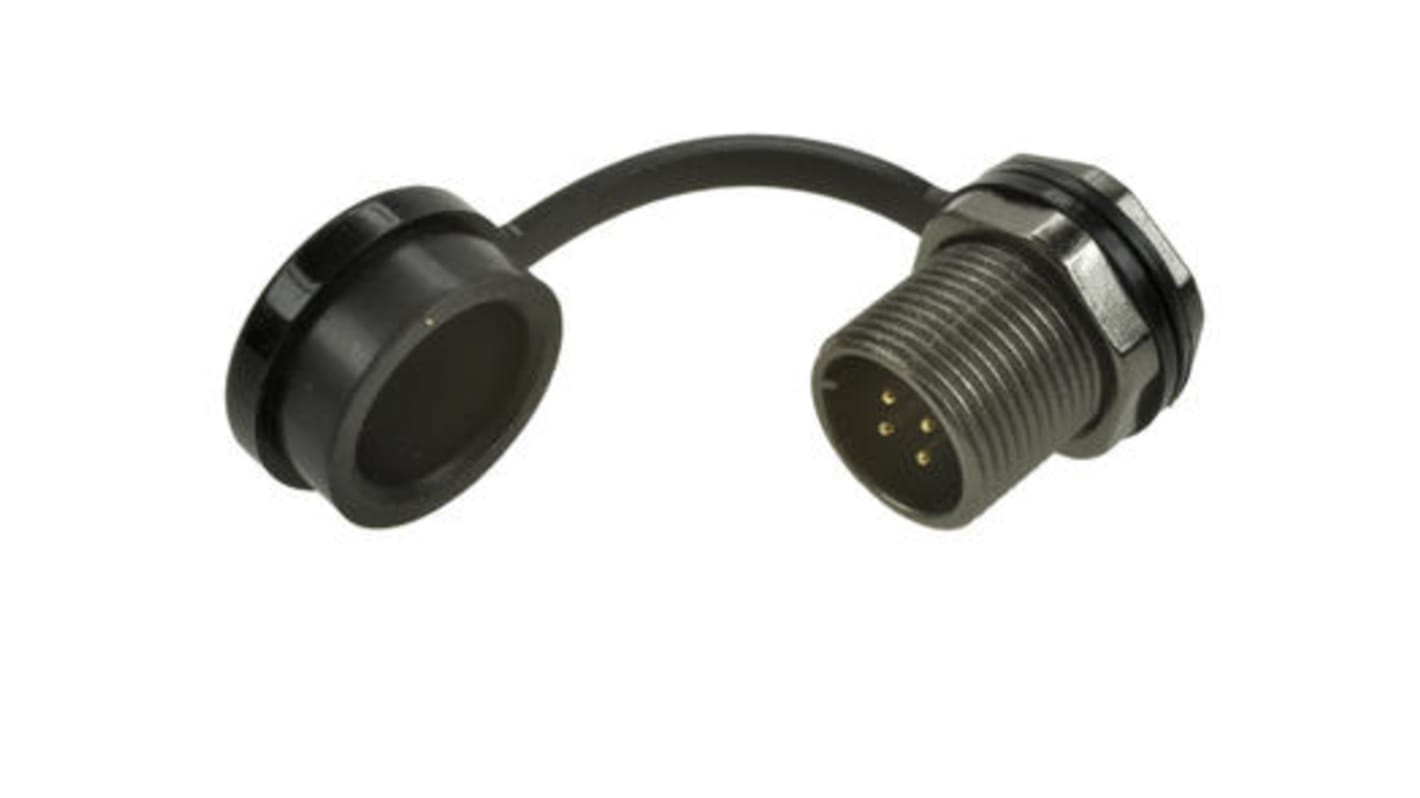 Conector circular RS PRO macho de 4 vías macho, Montaje trasero, IP67