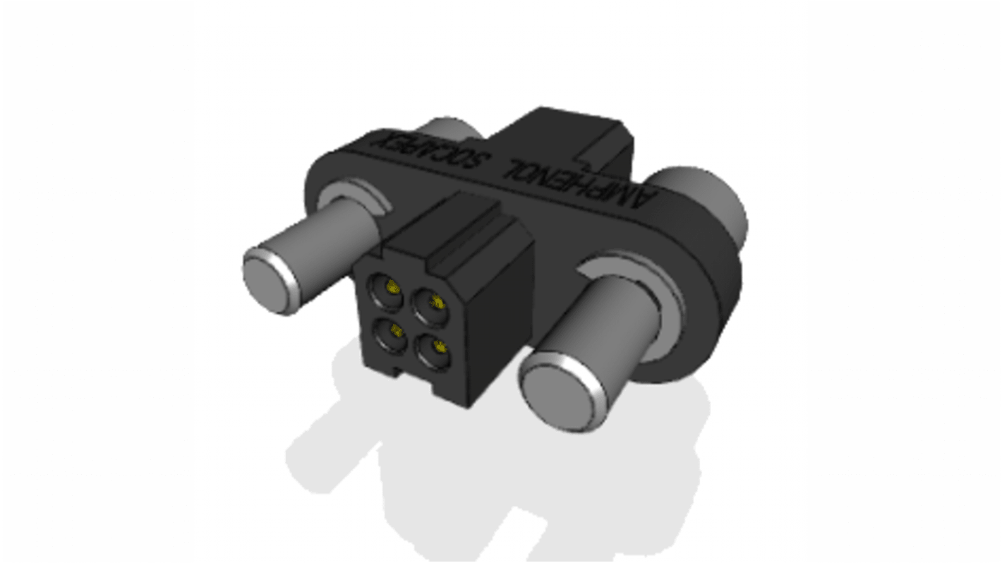 Amphenol Socapex MHDAS Mikro HDAS, 1.27mm pitch, 4-polet med 2 rækker Lige Printstiftliste, Printmontering