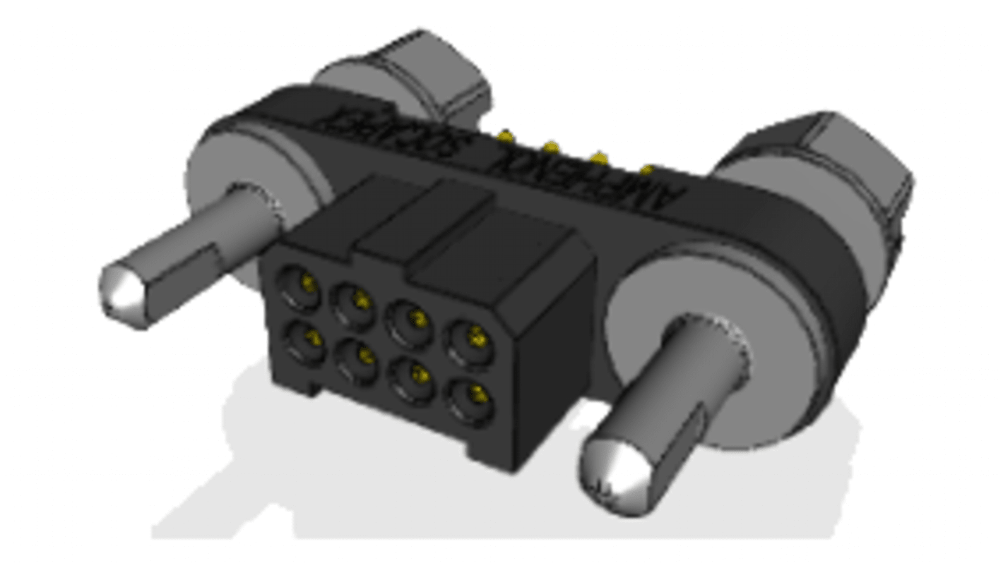 Amphenol Socapex MHDAS Series Straight PCB Mount PCB Header, 8 Contact(s), 1.27mm Pitch, 2 Row(s), Shrouded