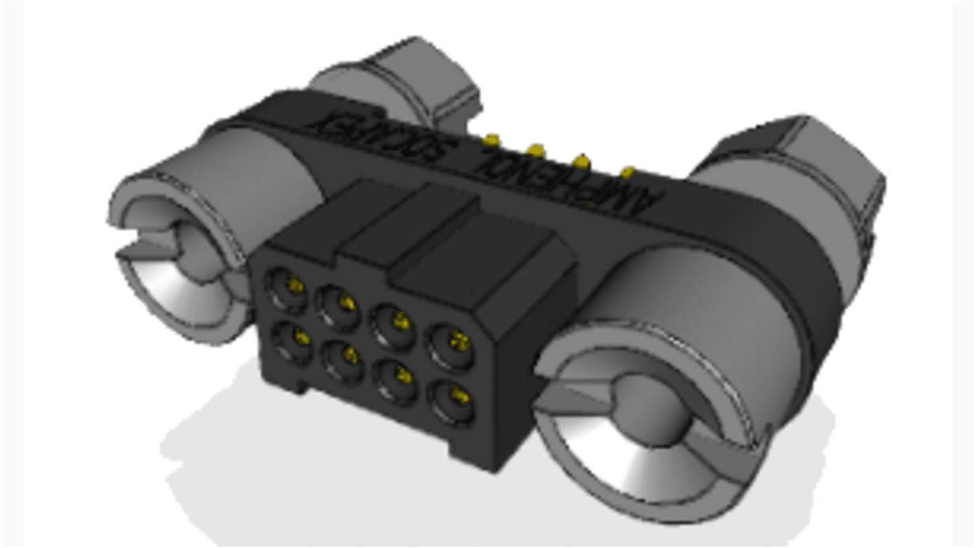 Amphenol Socapex MHDAS Series Straight PCB Mount PCB Header, 8 Contact(s), 1.27mm Pitch, 2 Row(s), Shrouded
