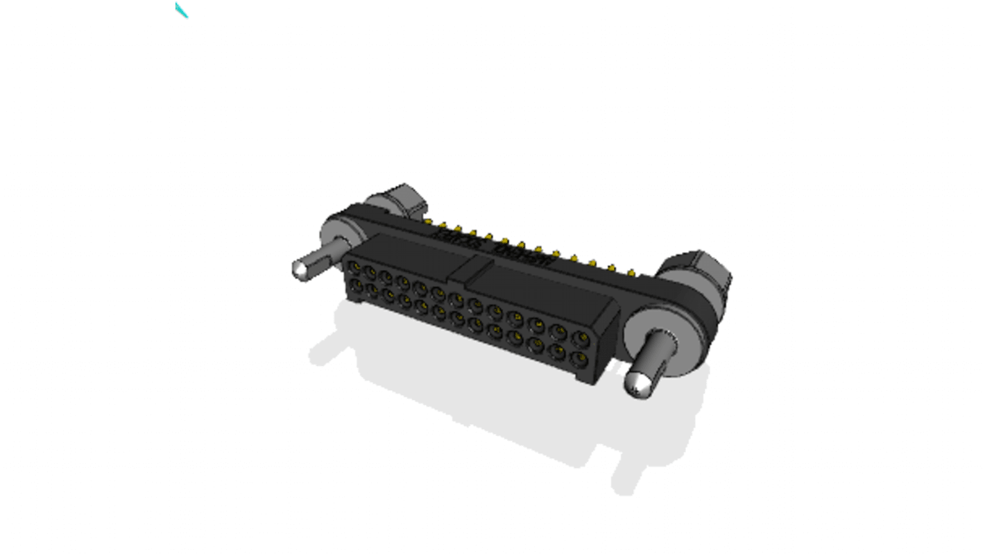 Amphenol Socapex 26p双排排针 直向, 1.27mm间距, 750 V, PCB安装, MHDAS系列