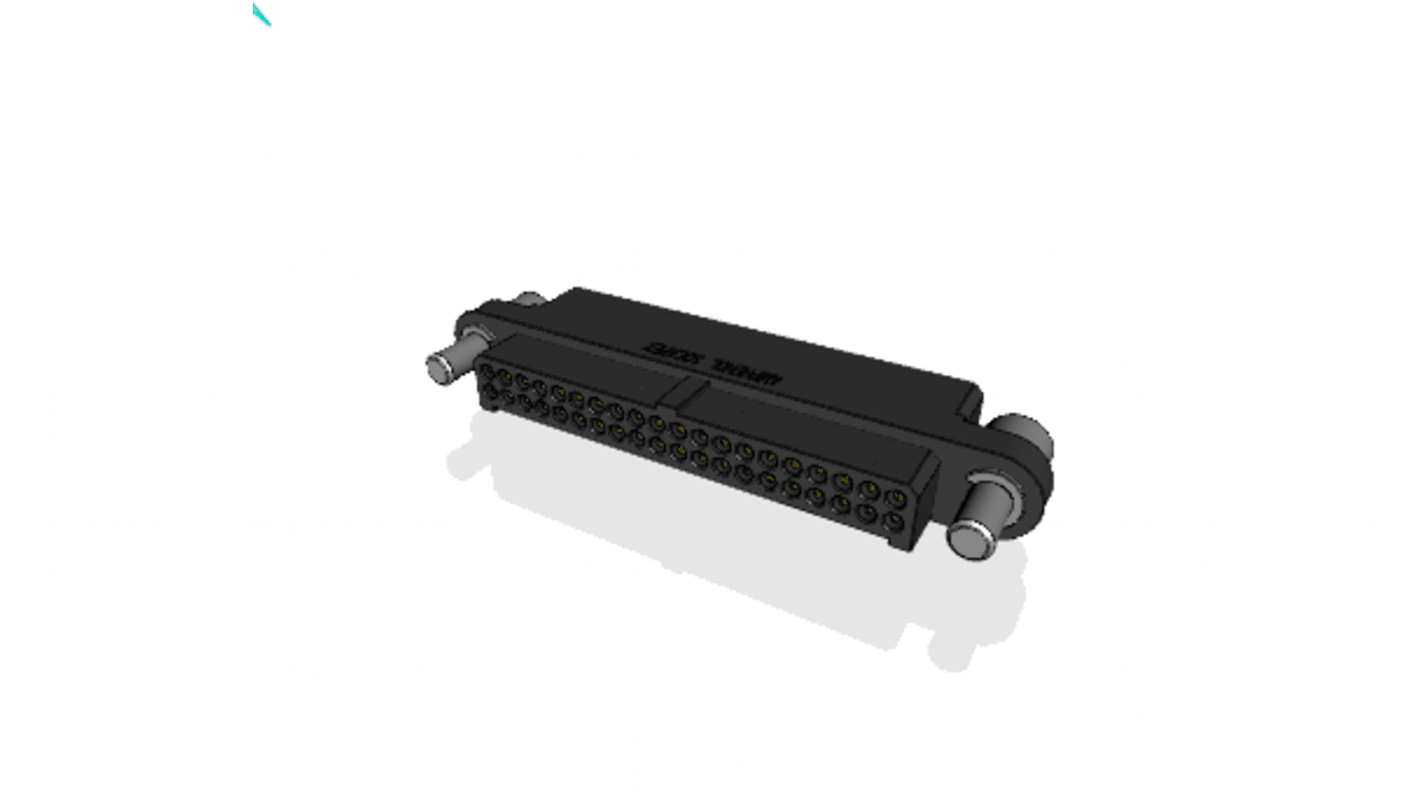 Amphenol Socapex MHDAS Series Straight PCB Mount PCB Header, 40 Contact(s), 1.27mm Pitch, 2 Row(s), Shrouded