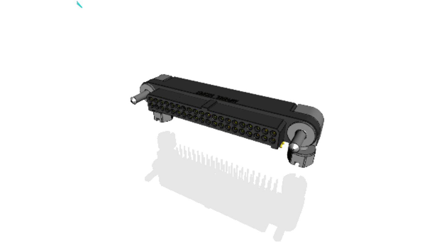 Amphenol Socapex MHDAS Series Right Angle PCB Mount PCB Header, 40 Contact(s), 1.27mm Pitch, 2 Row(s), Shrouded