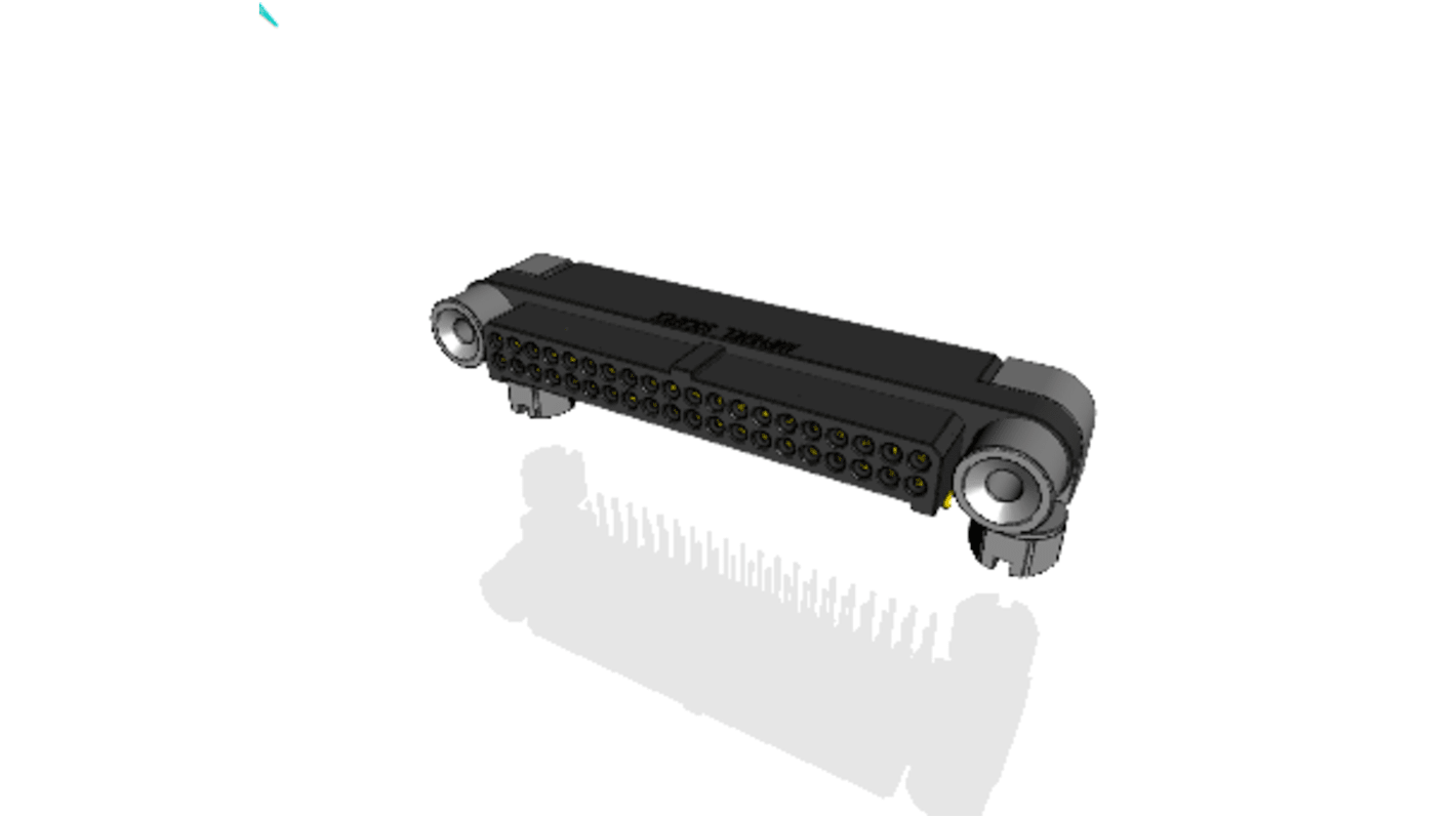 Amphenol Socapex MHDAS Series Right Angle PCB Mount PCB Header, 40 Contact(s), 1.27mm Pitch, 2 Row(s), Shrouded