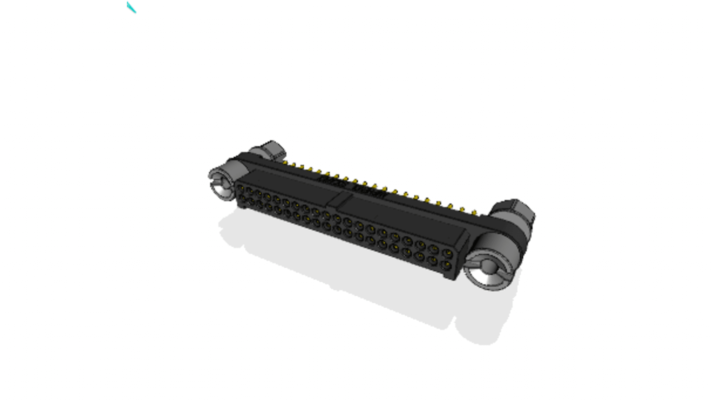 Amphenol Socapex MHDAS Mikro HDAS, 1.27mm pitch, 40-polet med 2 rækker Lige Printstiftliste, Printmontering
