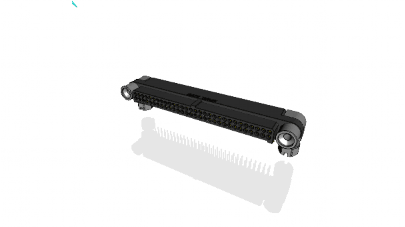 Amphenol Socapex MHDAS Mikro HDAS, 1.27mm pitch, 60-polet med 2 rækker Retvinklet Printstiftliste, Printmontering