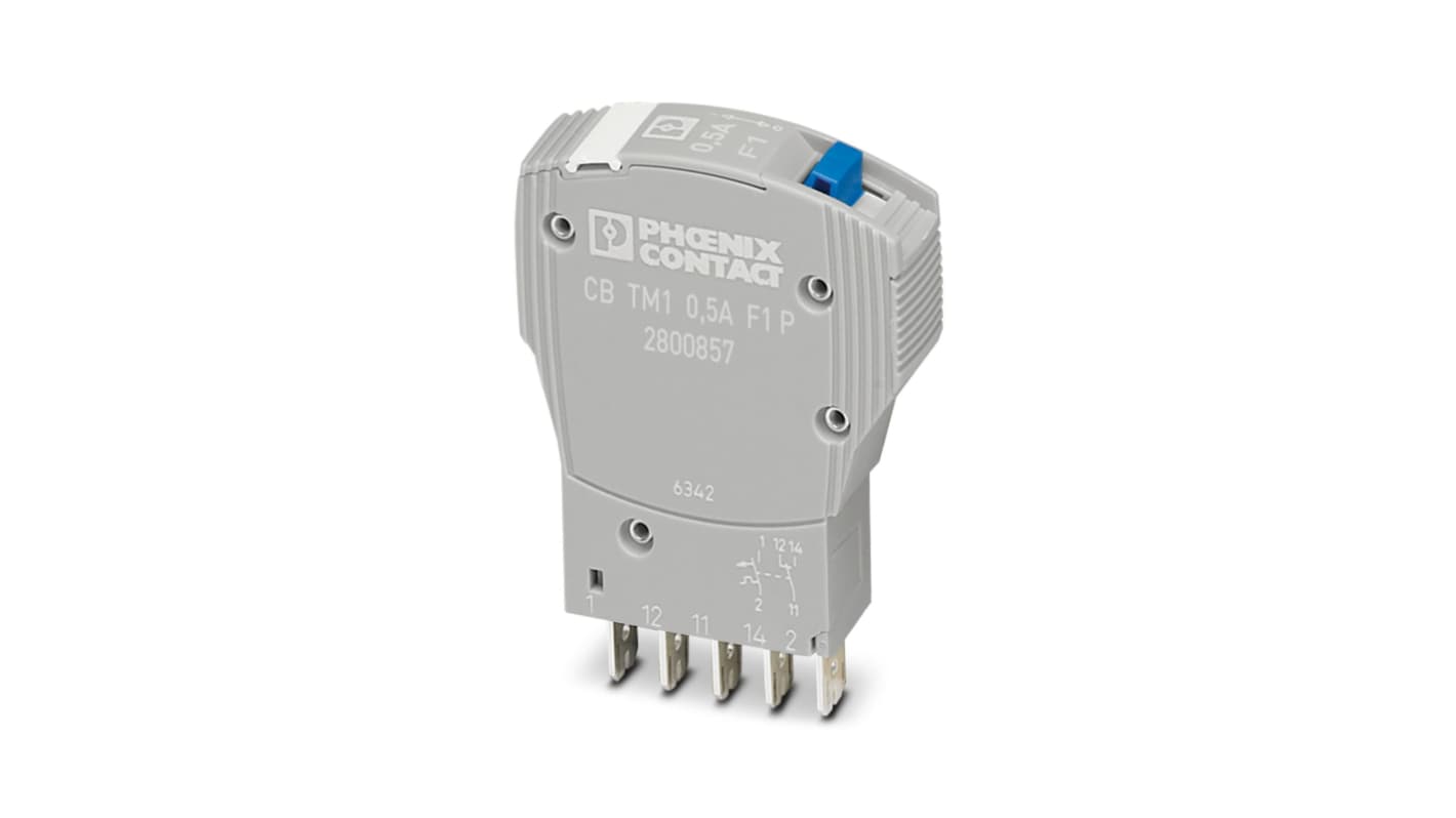 Phoenix Contact 500mA 1P热断路器, 50V 直流, CB系列