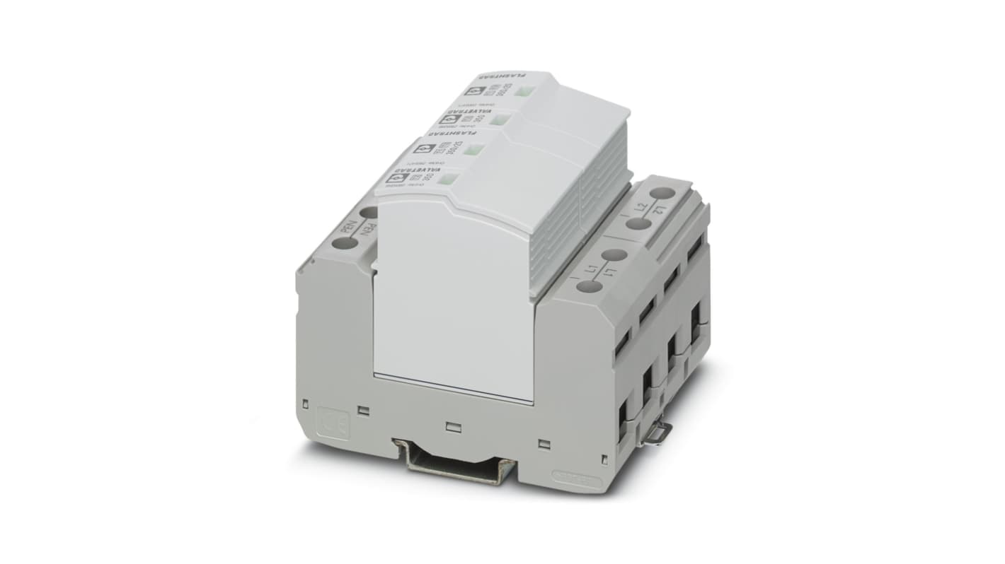 Phoenix Contact 2 Phase Surge Protector, 100kA, DIN Rail Mount