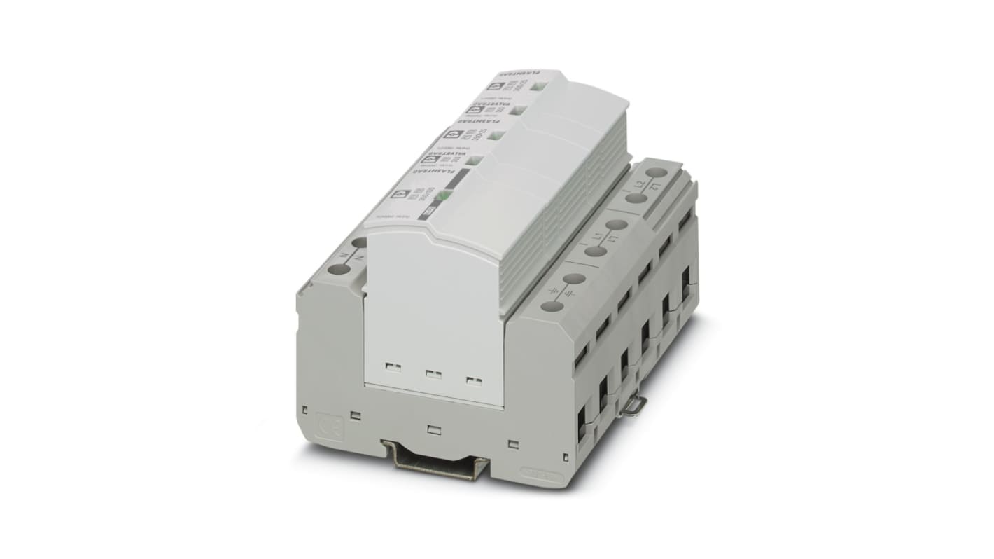 Phoenix Contact 2 Phase Surge Protector, 100kA, DIN Rail Mount