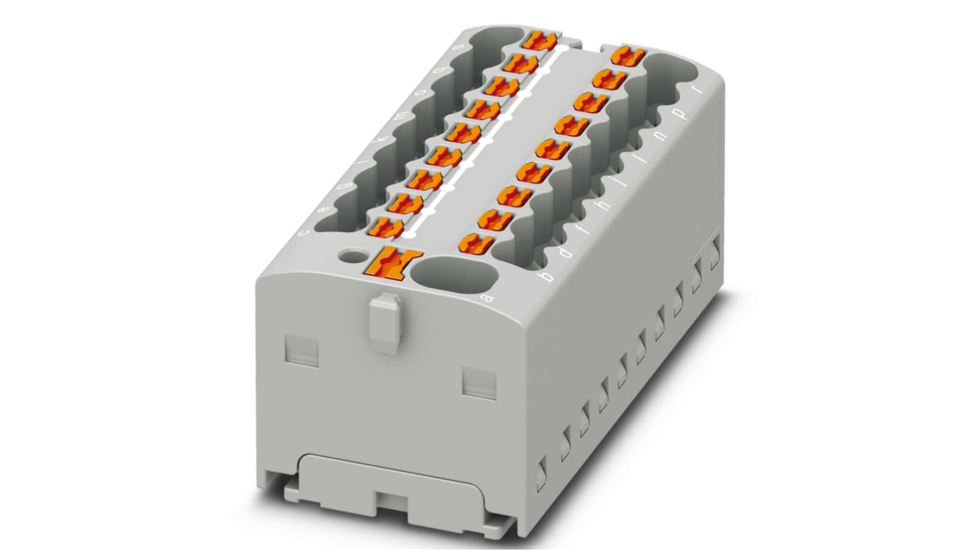 Phoenix Contact Distribution Block, 19 Way, 2.5mm², 17.5A, 450 V, Grey