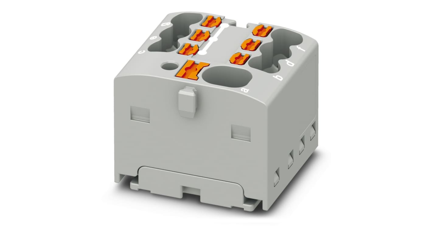 Phoenix Contact Distribution Block, 7 Way, 2.5mm², 17.5A, 450 V, Grey