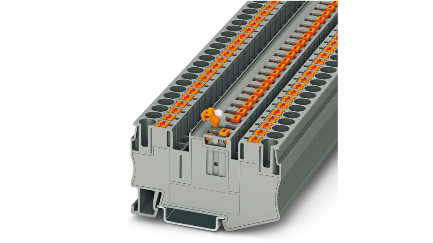 Phoenix Contact 3212160 PT 6 Series Grey, 10mm², Push In Termination