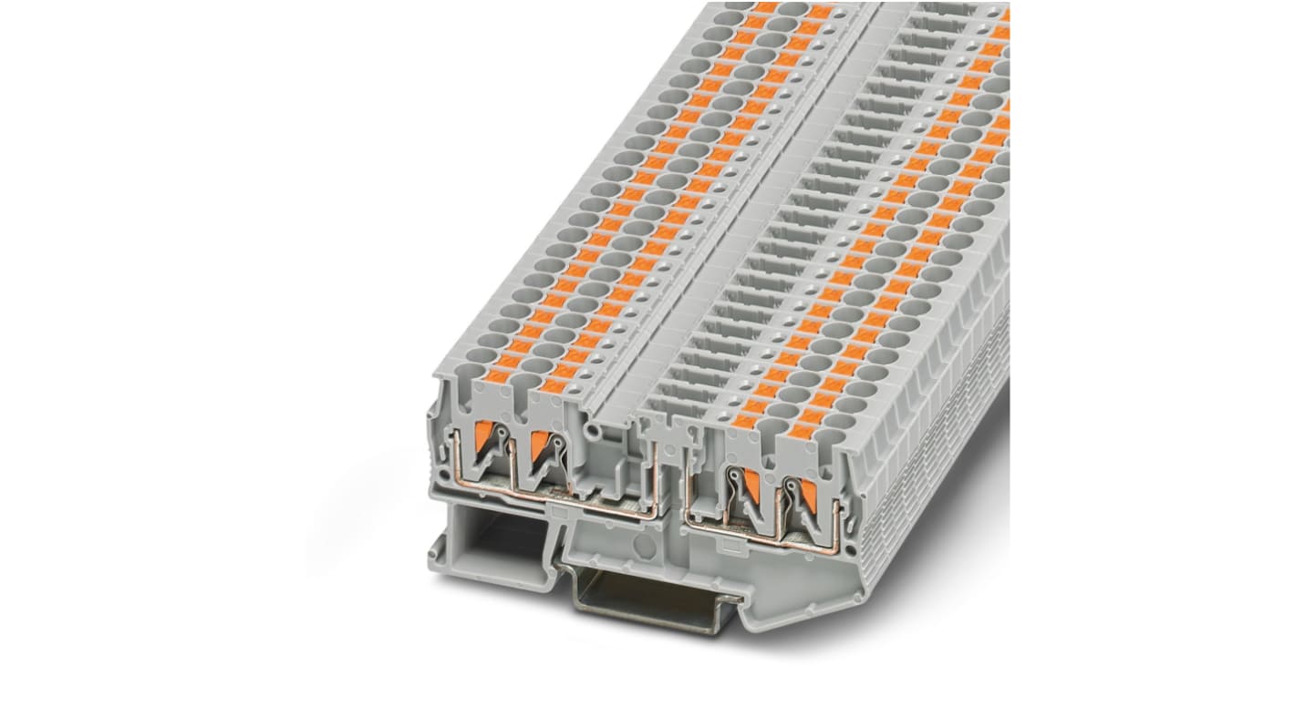 Phoenix Contact PTC Series PTC 2,5-QUATTRO-TG Feed Through Terminal Block, 4-Way, 20A, 26 → 12 Wire, Push In
