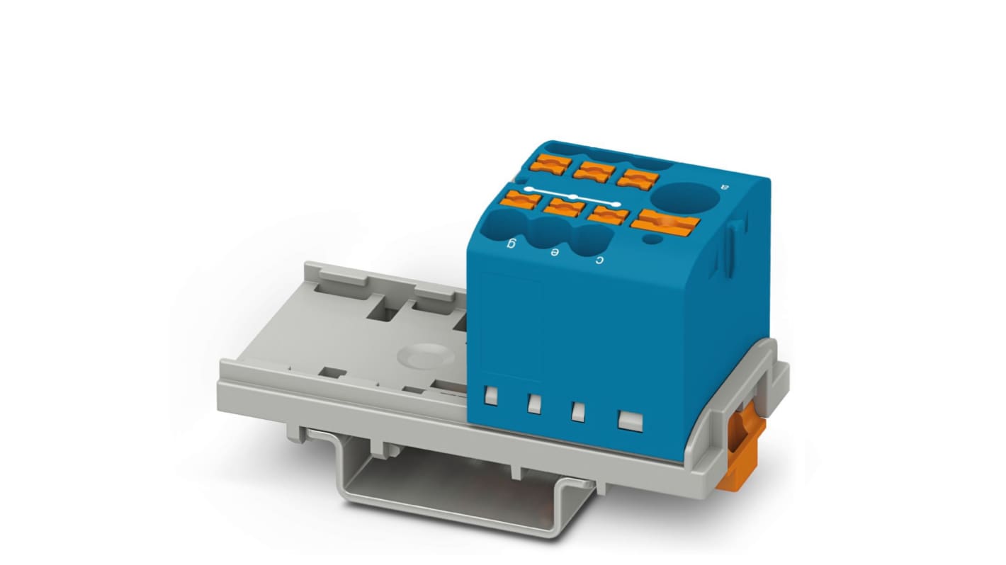 Phoenix Contact Distribution Block, 7 Way, 4mm², 24A, 690 V, Blue