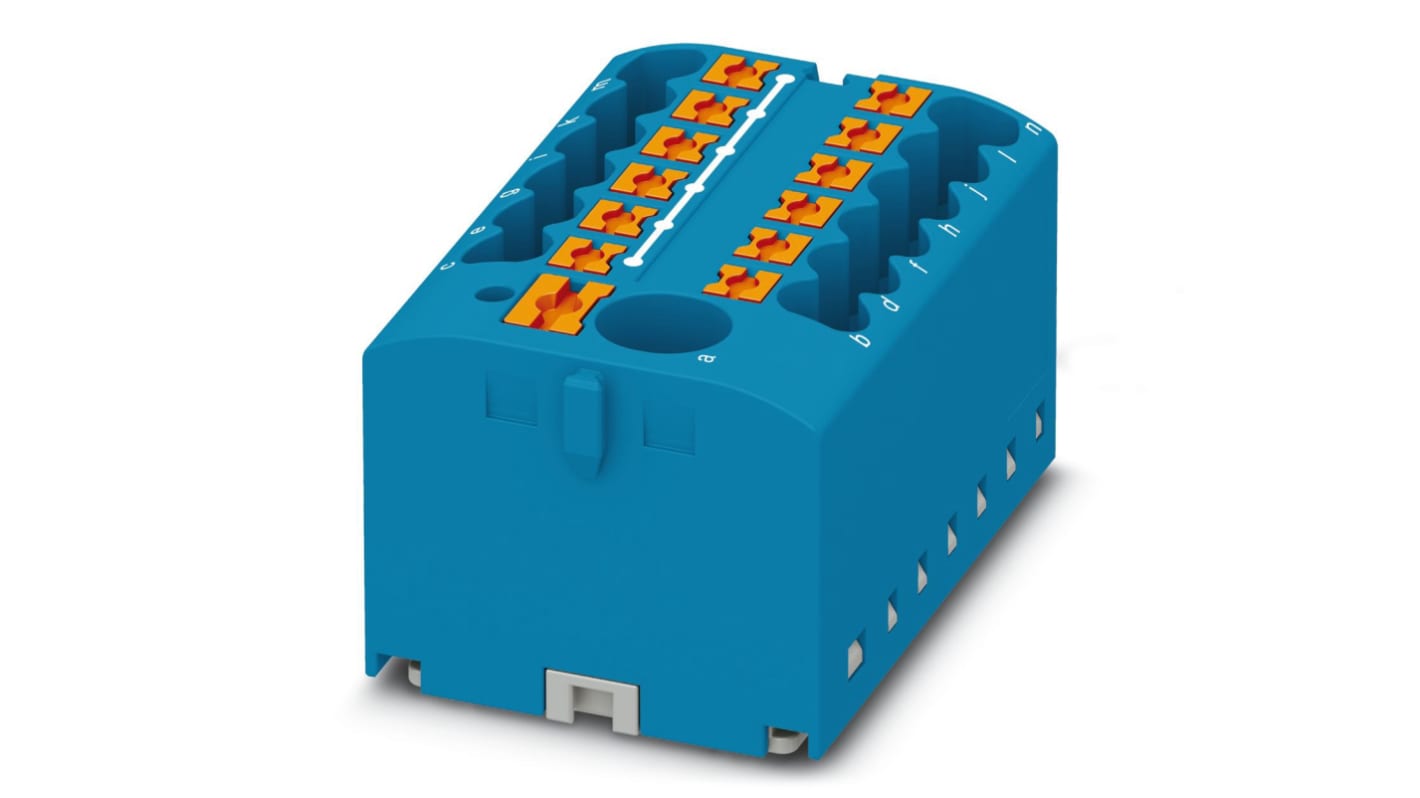 Phoenix Contact Distribution Block, 13 Way, 4mm², 24A, 450 V, Blue