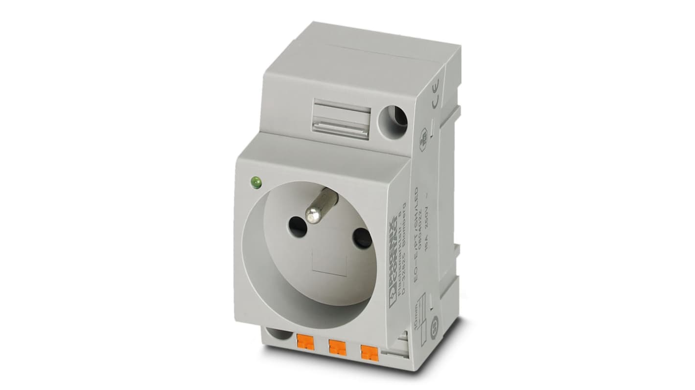 Phoenix Contact French Mains Sockets, 16A, DIN Rail Mount, 250 V