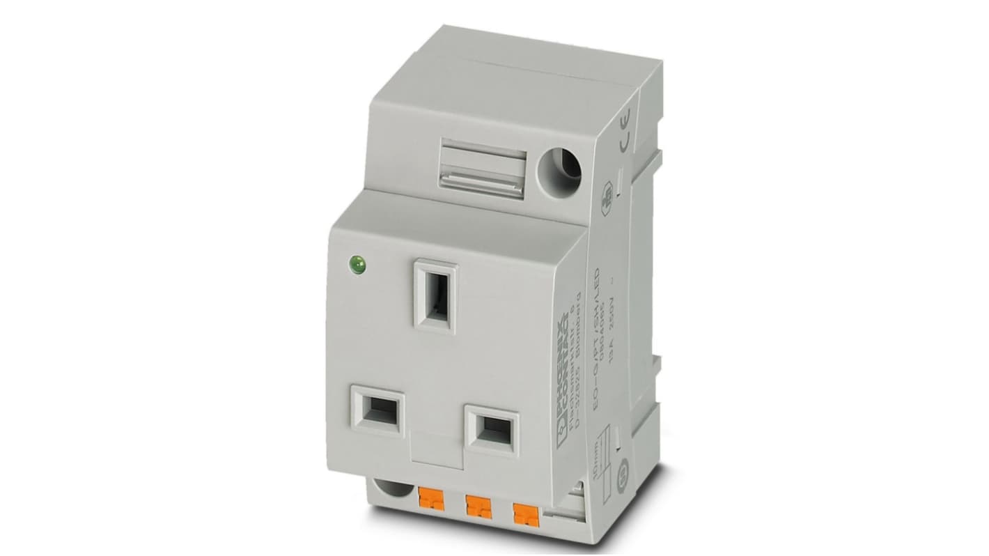Phoenix Contact Mains Sockets, 13A, DIN Rail Mount, 250 V