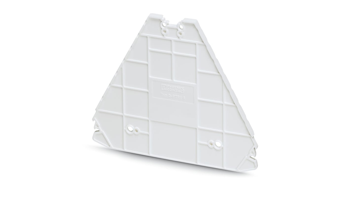Phoenix Contact D-PTRV 8 WH Series End Cover for Use with DIN Rail Terminal Blocks