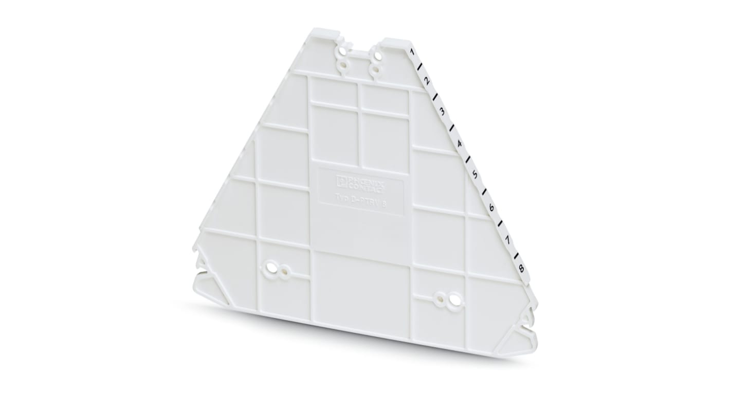 Phoenix Contact D-PTRV 8 WH 1-8 Series End Cover for Use with DIN Rail Terminal Blocks