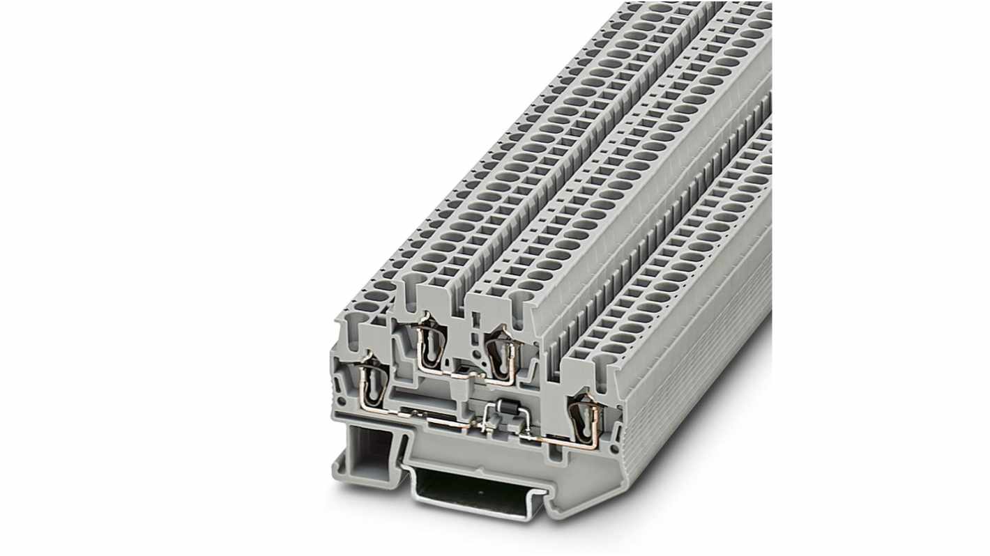Phoenix Contact 1047533 5, STTB 2 Series Grey, 0.08 → 4mm², Spring Cage Termination