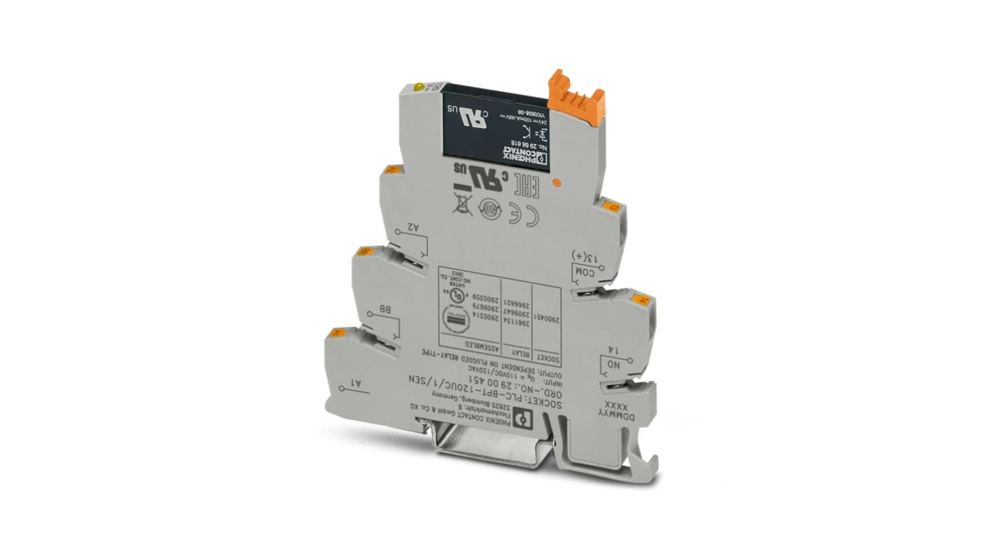 Phoenix Contact PLC-OPT Series Solid State Interface Relay, 132 V dc Control, 100 mA Load, DIN Rail Mount