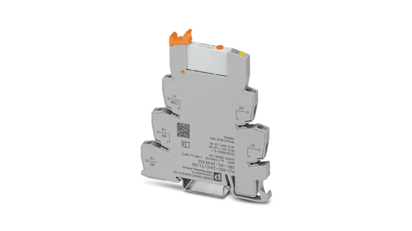 Phoenix Contact PLC-RSC- 24UC/21/MS Series Interface Relay, DIN Rail Mount, SPDT, 3A Load