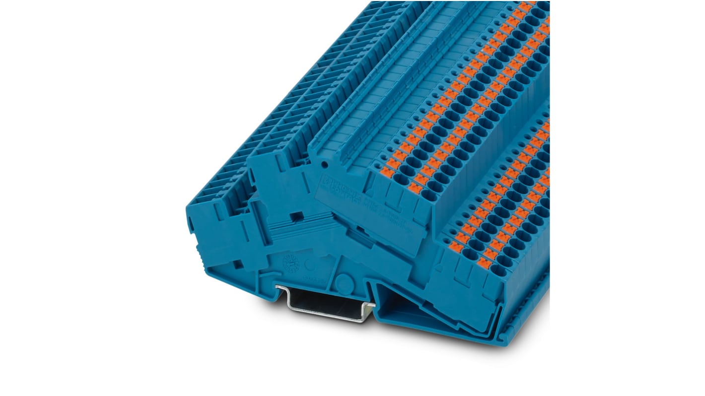 Phoenix Contact 3210605 PTTBS 2.5-TWIN/2P BU Series Blue, 0.14 → 4mm², Push In Termination