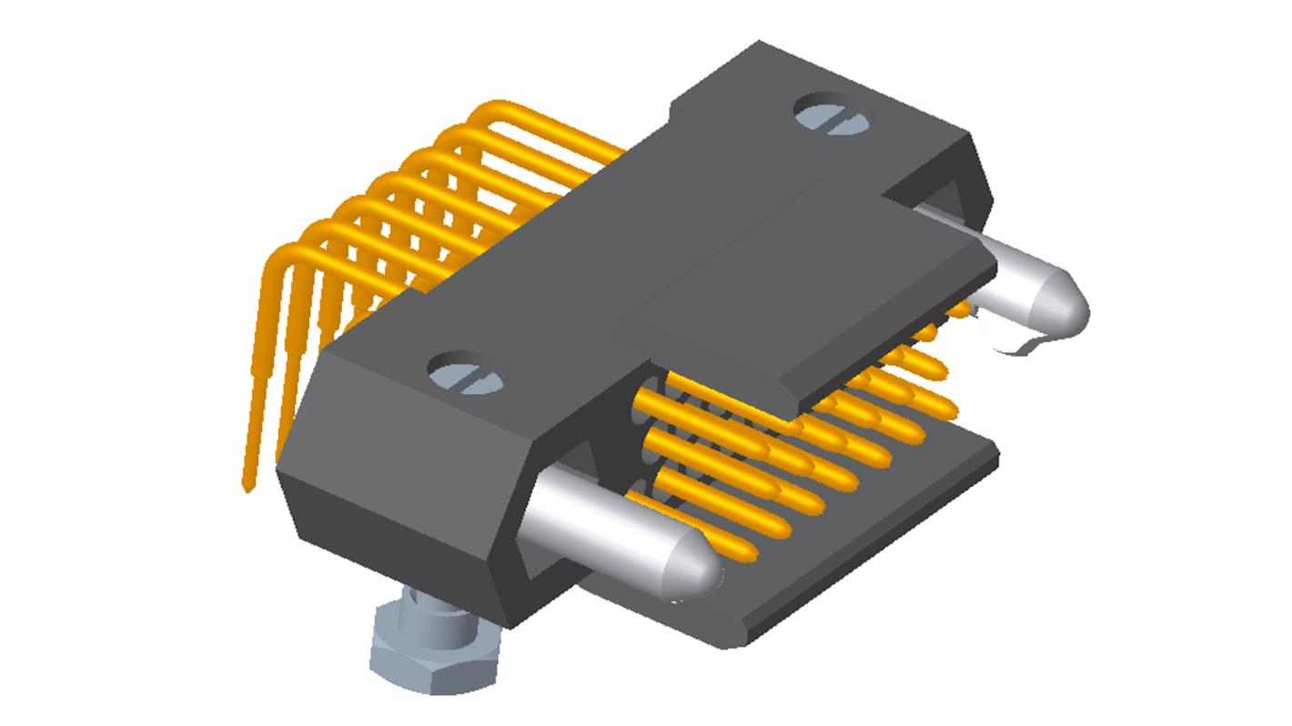 Amphenol Socapex HDAS Series Right Angle PCB Mount PCB Header, 20 Contact(s), 1.905mm Pitch, 3 Row(s), Shrouded