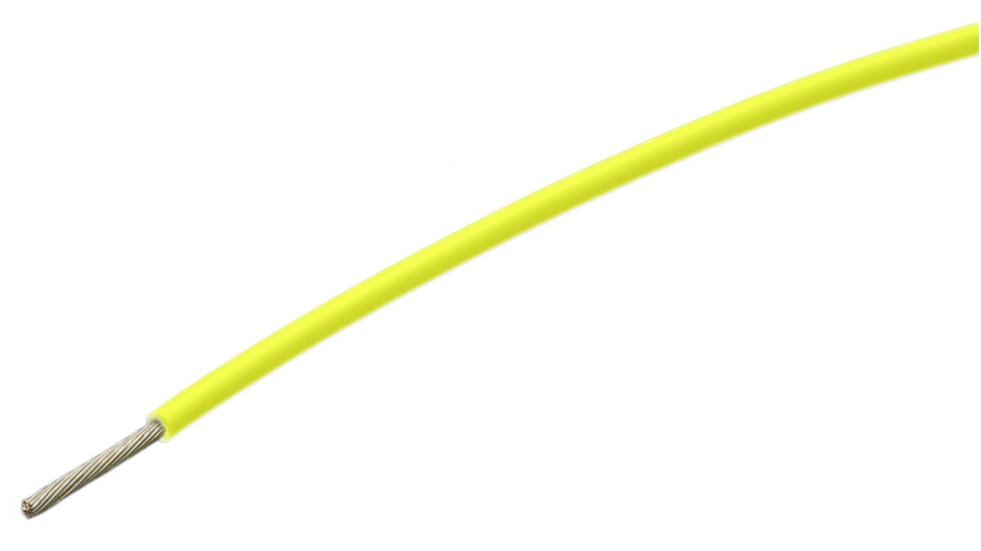 TE Connectivity FlexLite Series Yellow 0.5 mm² Equipment Wire, 20 AWG, 19/0.19 mm, 100m, Polyolefin Insulation,