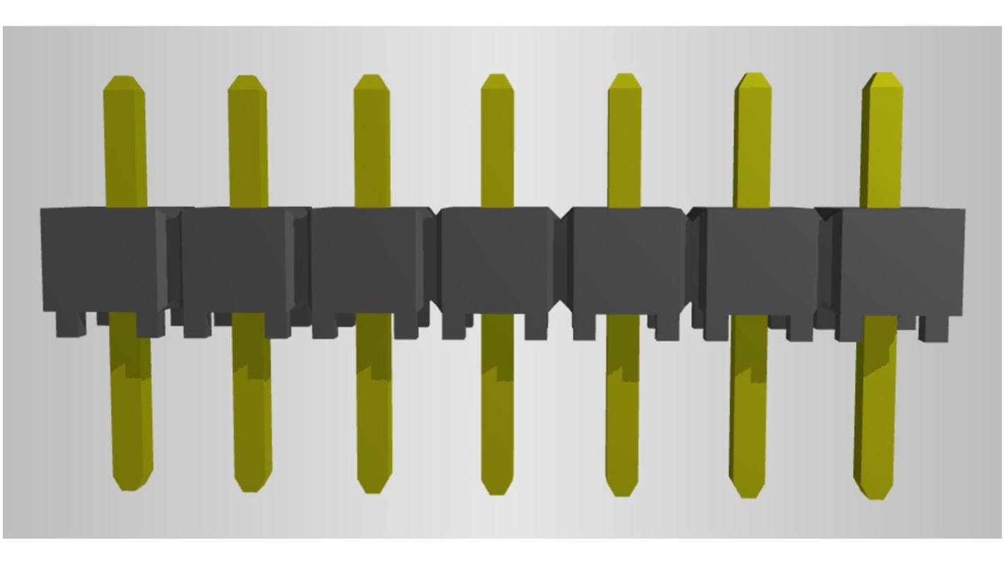 Samtec TSW Series Pin Header, 7 Contact(s), 2.54mm Pitch, 1 Row(s), Unshrouded