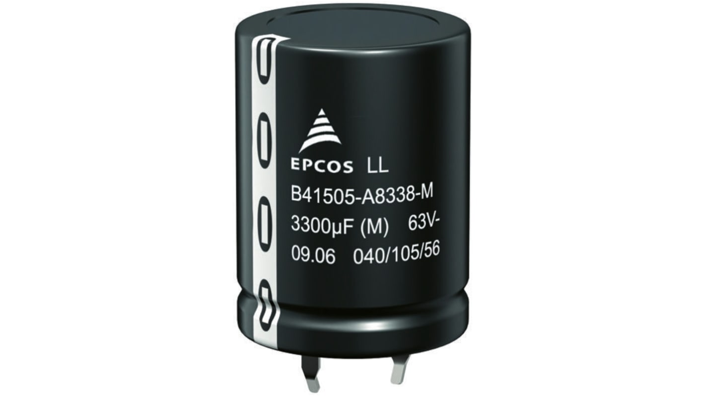 EPCOS B43505 Snap-In Aluminium-Elektrolyt Kondensator 330μF ±20% / 400V dc, Ø 35mm x 40mm, bis 105°C