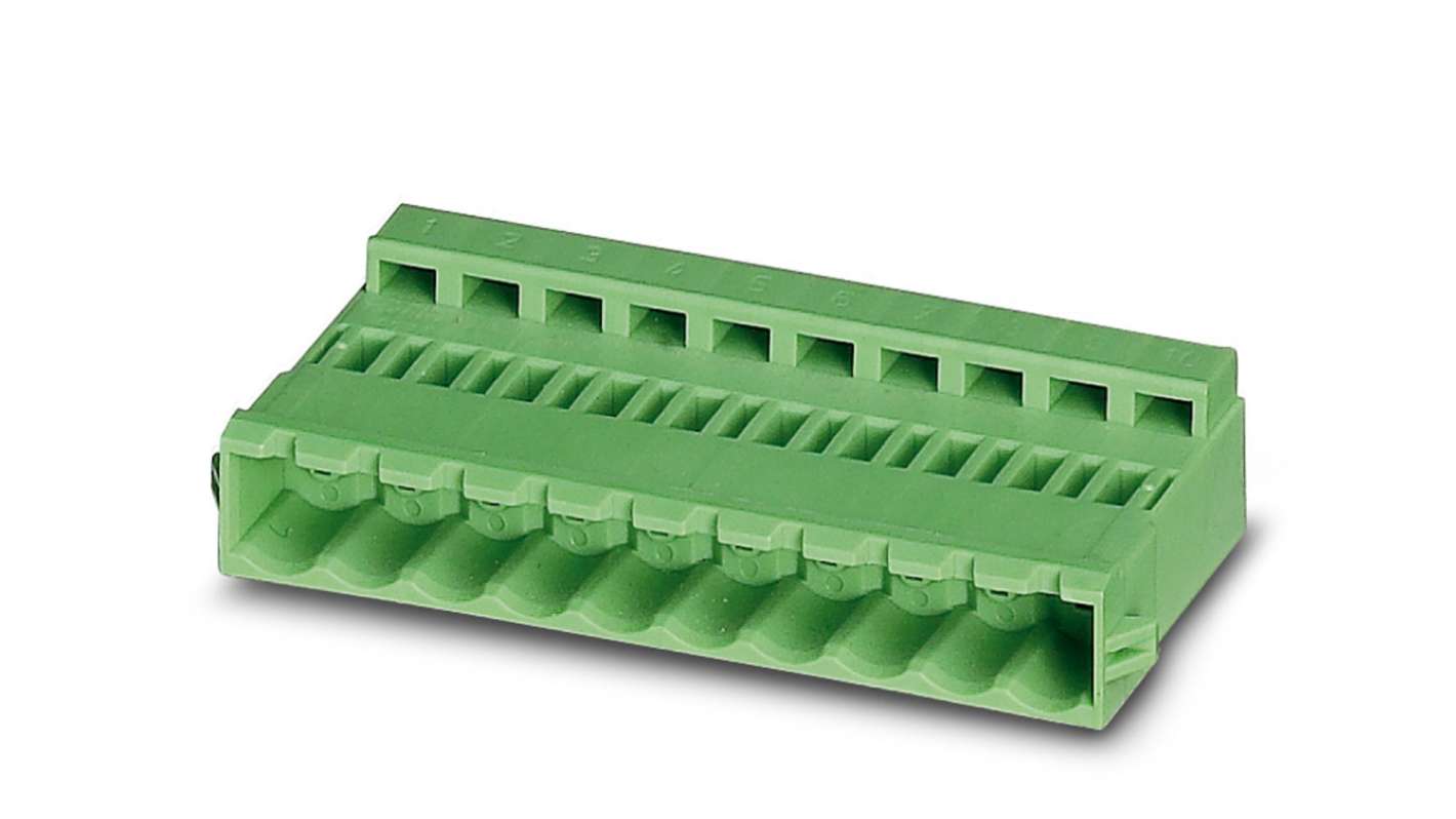 Phoenix Contact, 5.08mm Pitch, 5/ 3-STZ, ICC 2, 3 Way, , Pluggable Terminal Block, Inverted Plug, Cable Mount, Crimp