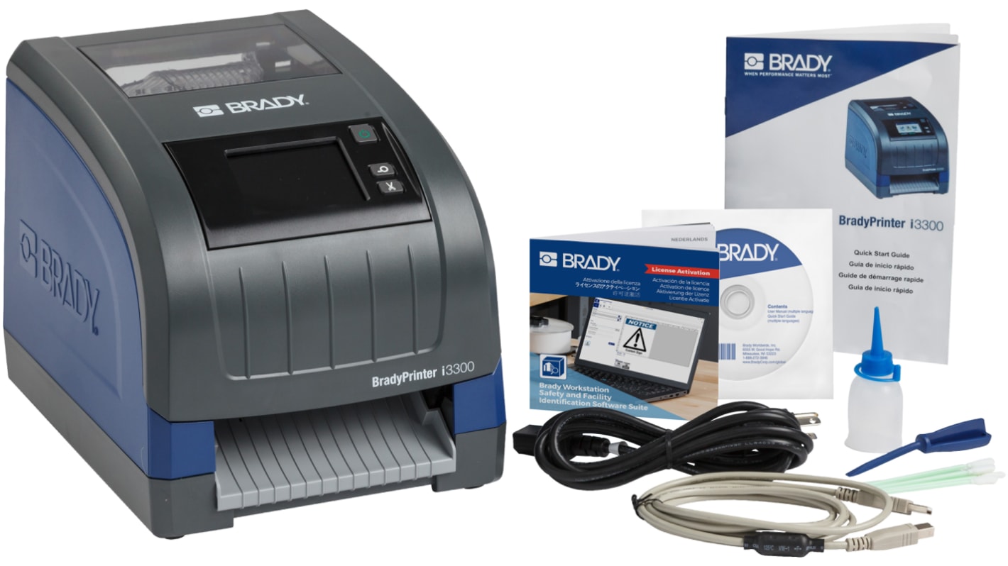 Brady I3300-300-C-UK-W-SFIDs Etikettendrucker bis 108mm Etiketten 300dpi , UK-Netzstecker