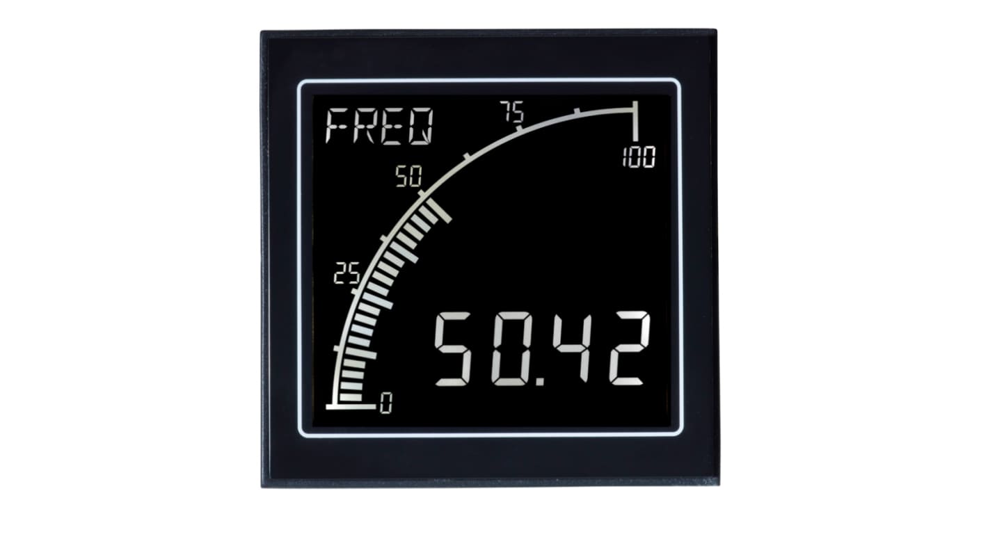 Trumeter LCD Digital Panel Multi-Function Meter for MPS, Voltage or Frequency, 68mm x 68mm