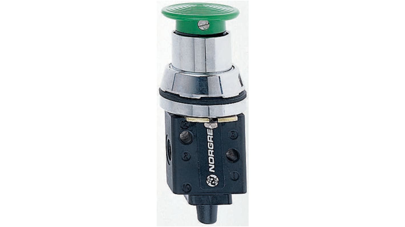 Norgren Push Button 3/2 Pneumatic Manual Control Valve 03 Series, G 1/8, 1/8in, III B