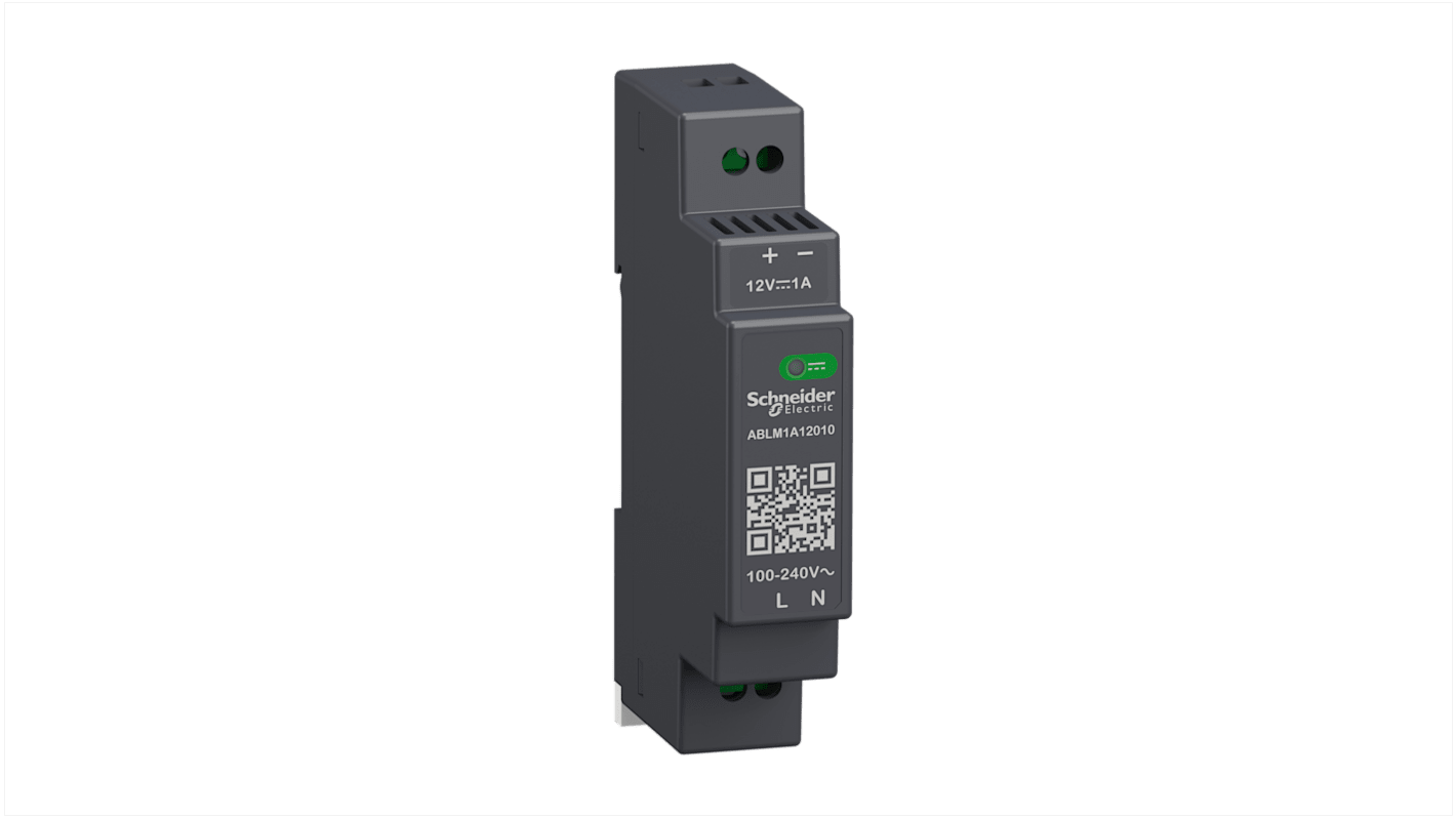 Schneider Electric 开关模式导轨电源, 12V 直流 1A输出, 100 → 240V 交流输入, ABLM1A系列