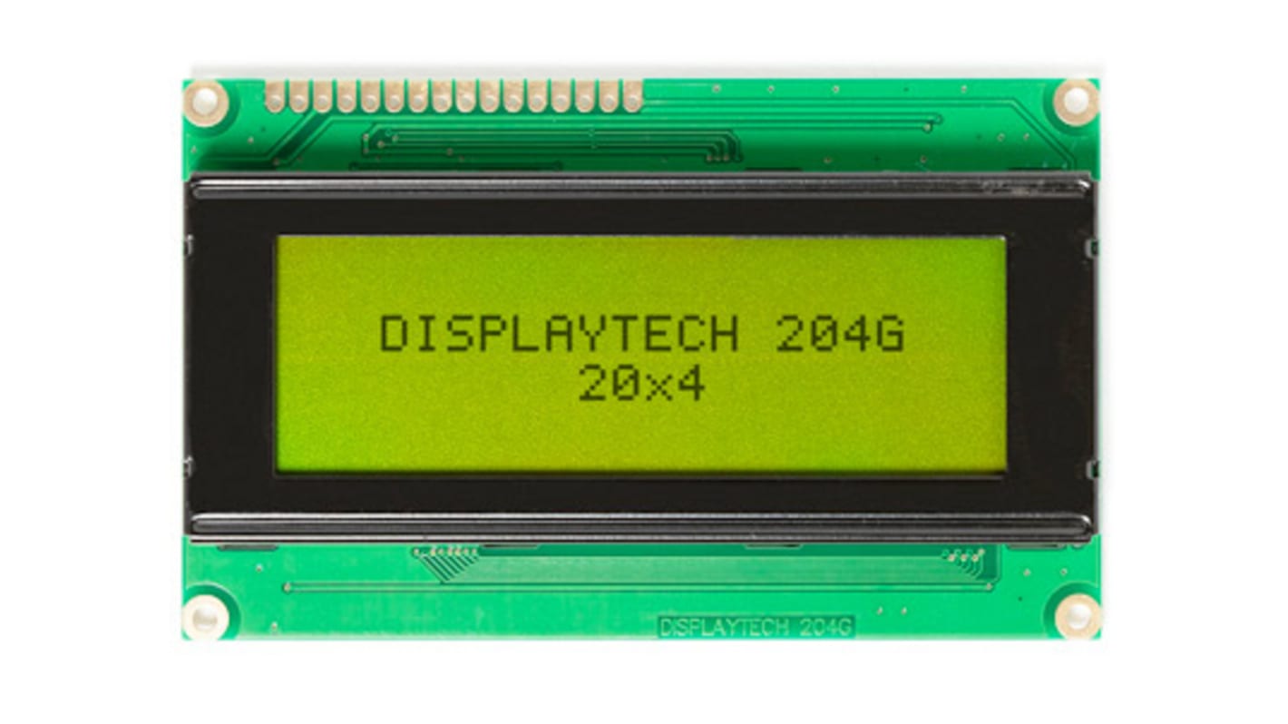 Displaytech 204G BC BW 204G Alphanumeric LCD Display, Yellow-Green on, Transflective