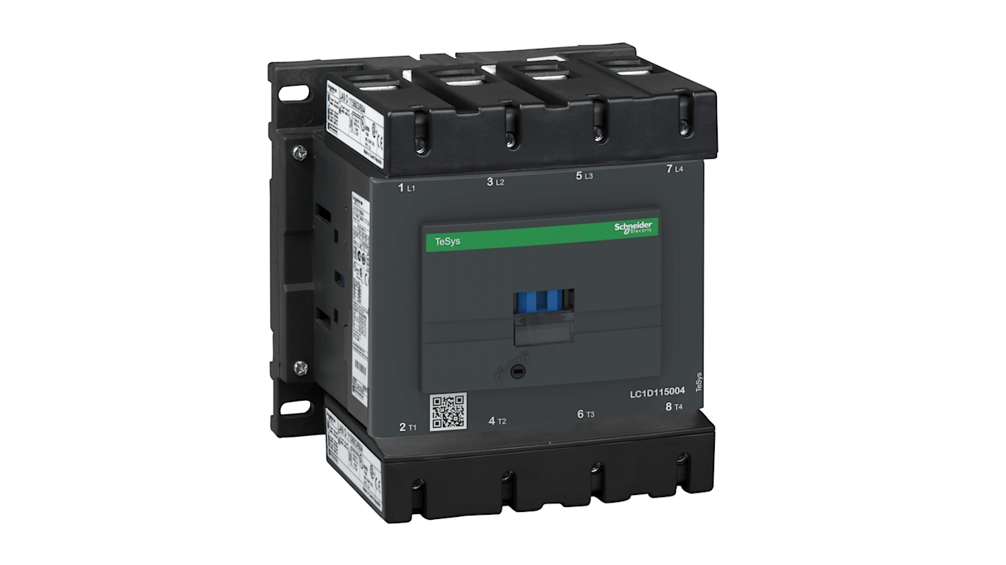 Schneider Electric TeSys D Contactor, 220 V ac Coil, 4-Pole, 200 A, 4NO