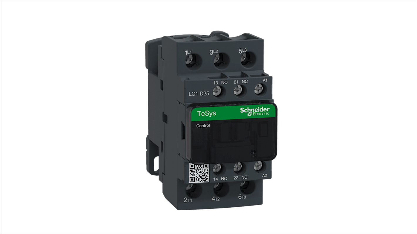 Schneider Electric TeSys D Contactor, 440 V ac Coil, 3-Pole, 25 A, 15 kW, 1NC + 1NO