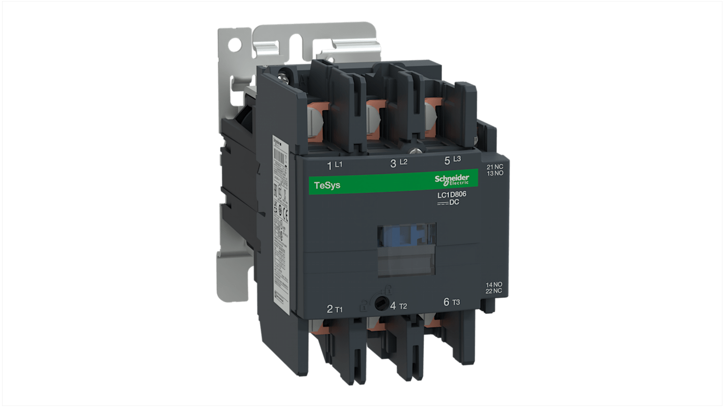 Schneider Electric TeSys D Leistungsschütz 24 V dc-Spule, 3 -polig / 80 A 45 kW 1 Öffner + 1 Schließer Umkehrend